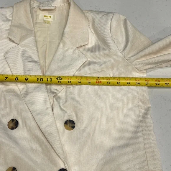 NWT Maeve by Anthropologie Women's Cream Double-Breasted Blazer Size:8P - Picture 12 of 15